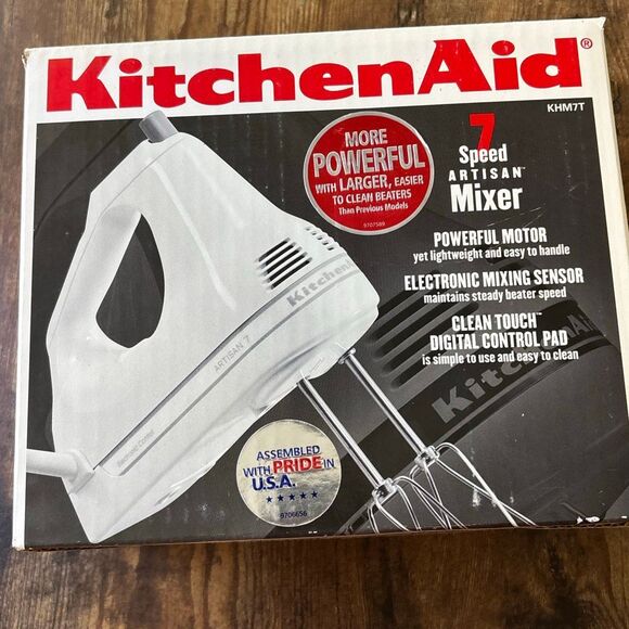 New in Box KitchenAid hand mixer Artisan 7 speed KHM7T tested digital control - Picture 7 of 9